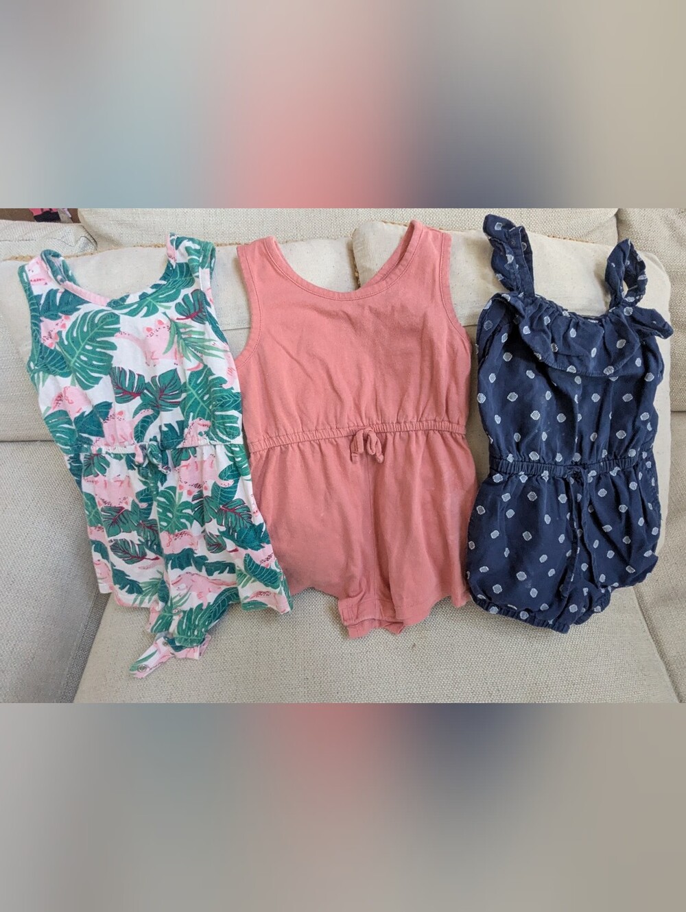 3 Girls' Old Navy/ Gap Tank Romper with Drawstring Waist -